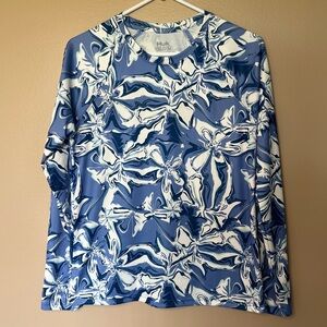 Huk Pursuit Brackish Flow Long-Sleeve Shirt Wedgewood Blue Fishing spf